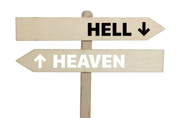 znak / niebo i piekło - heaven hell road sign sign zdjęcia i obrazy z banku zdjęć