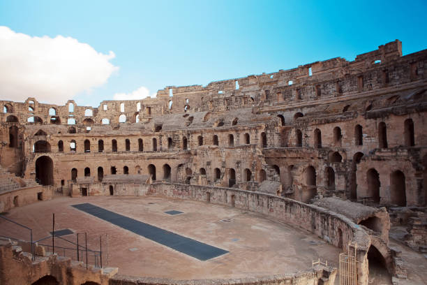 istock Landmark Roman amphitheater in El Jem 694367242
