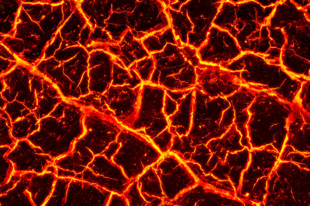 istock heat red cracked ground texture after eruption volcano 694370658