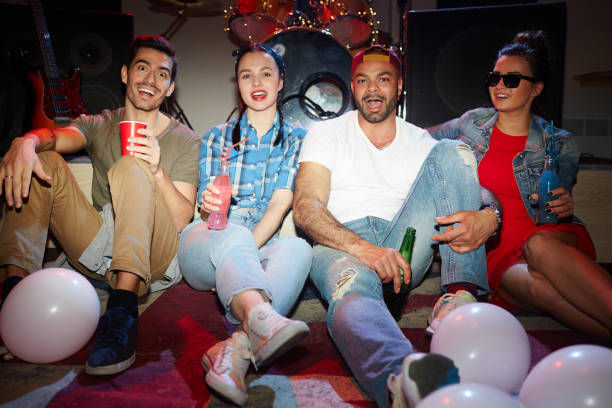 istock Modern  Party People Chilling Out At Club 694371722