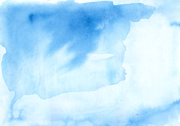 istock Watercolor background blue white, soft pastel ink splatter texture 694376098