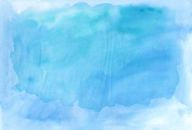 istock Crumpled paper background with blue watercolor 694376100