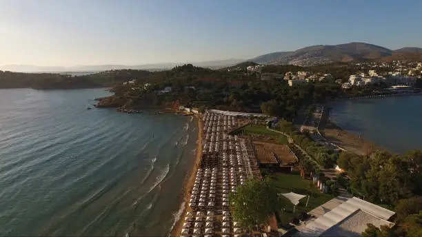 Photo of Aerial drone video of famous Astir beach in Athens Riviera, Attica, Greece