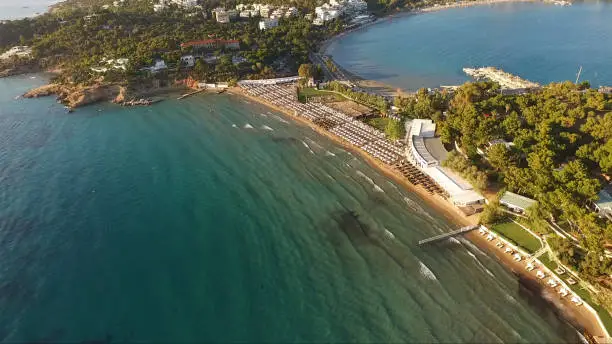 Photo of Aerial drone video of famous Astir beach in Athens Riviera, Attica, Greece