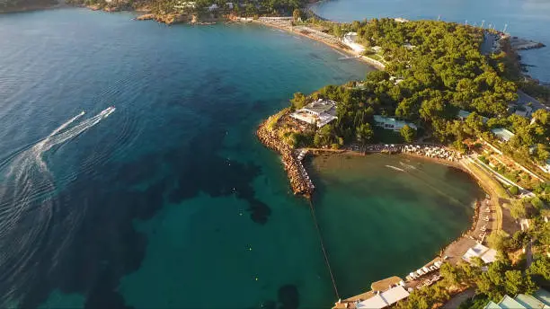 Photo of Aerial drone video of famous Astir beach in Athens Riviera, Attica, Greece