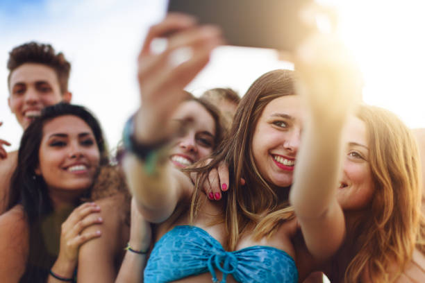 istock Summer vacation with friends: beach party at sunset 694382134