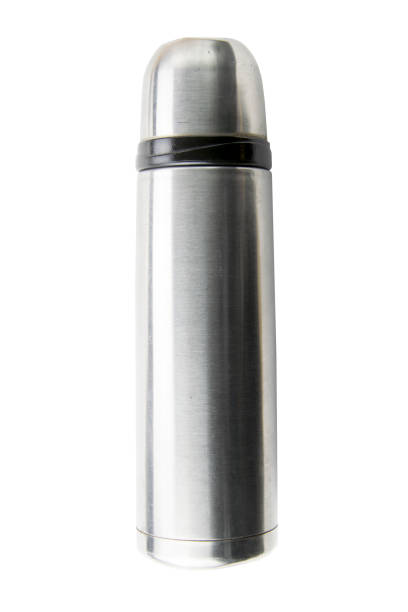 istock Thermos bottle stainless steel bottle isolated on white background 694382912