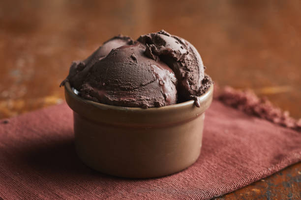 istock Delicious chocolate homemade ice cream 694389066