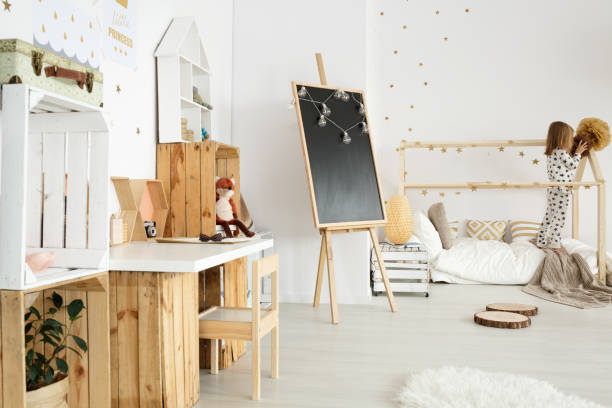 istock Scandinavian modern interior for girl 694389302
