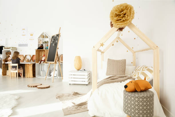 istock Scandinavian girl's room decor 694389322