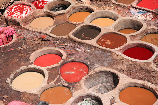 Natural colorful pigments, Morocco, Fess