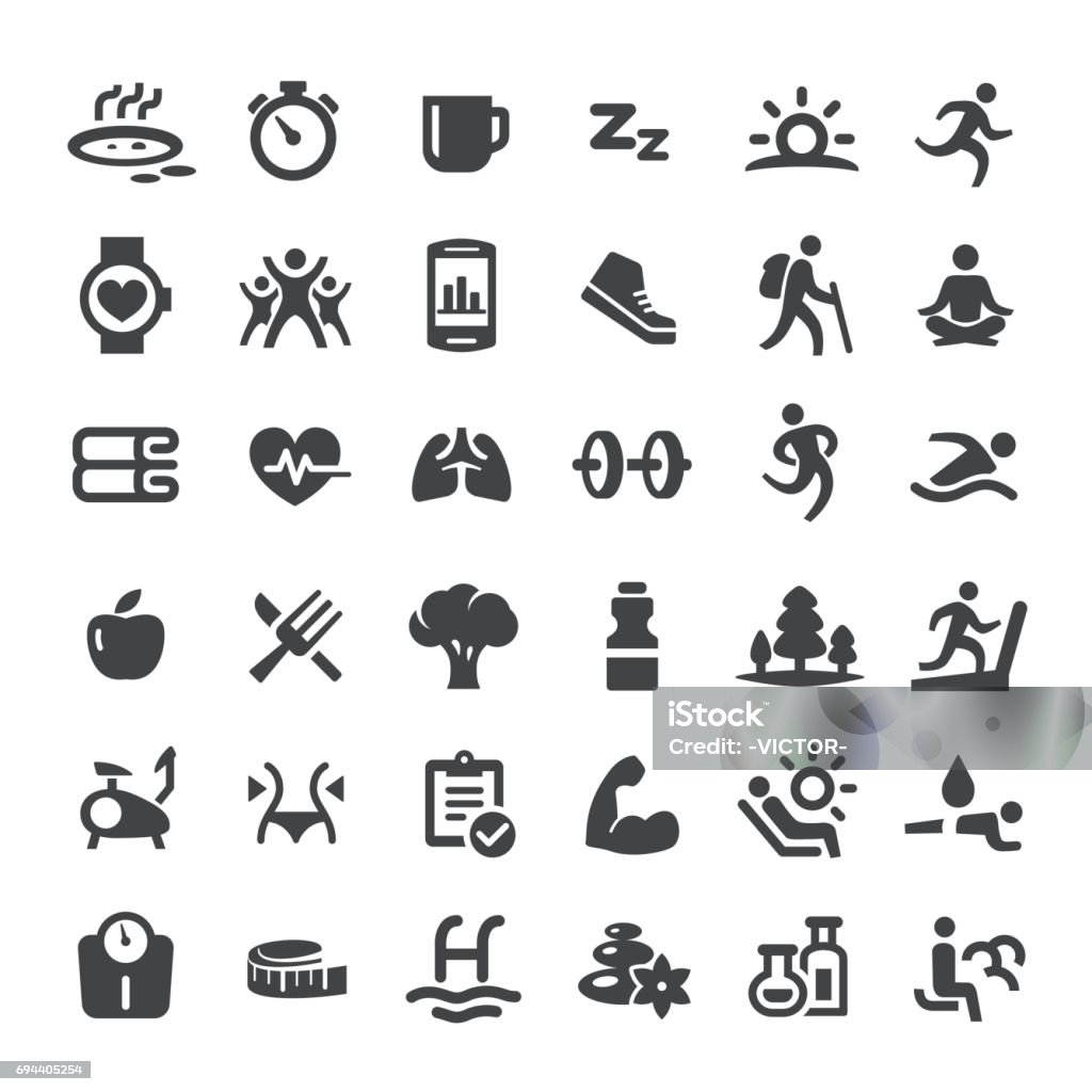 Healthy Lifestyle and Eating Icons - Big Series Healthy Lifestyle and Eating Icons Healthy Lifestyle stock vector