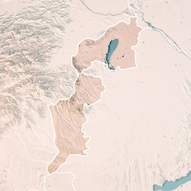 ブルゲンラント州 bundesland オーストリア 3 d レンダリング地形図中立国境フェード - austria map topography satellite view ストックフォトと画像