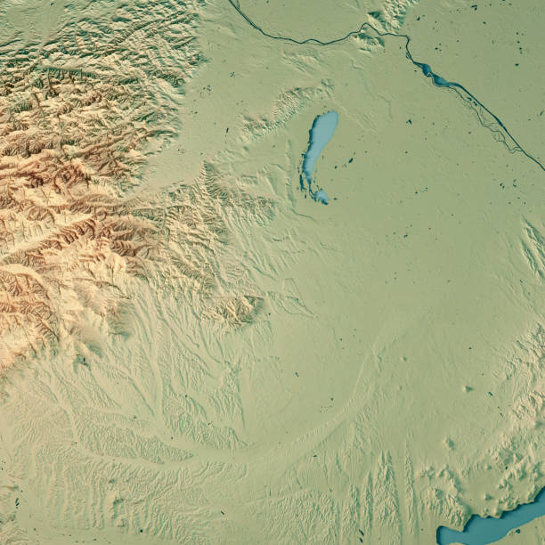 ブルゲンラント州 bundesland オーストリア 3 d 地形図を表示します。 - austria map topography satellite view ストックフォトと画像