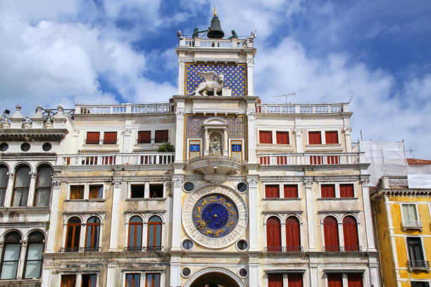 The Clock Tower on Piazza di San Marco in Venice, Italy. Clock was designed by Zuan Paolo Rainieri and his son in 1493-99.