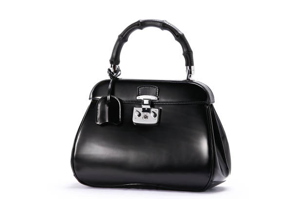 Black women handbag isolated on white background
