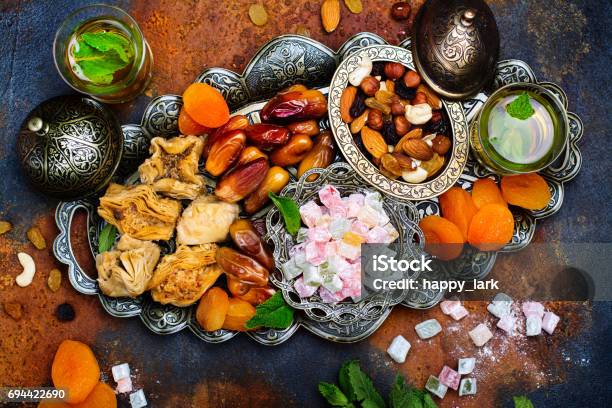 Ramadan Kareem Holiday Table Stock Photo - Download Image Now - Eid-Ul-Fitr, Ramadan, Food