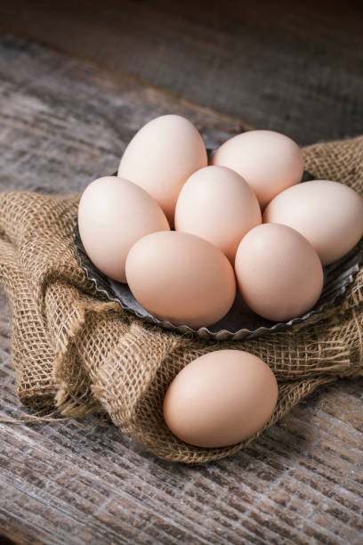 卵 - agriculture brown burlap cholesterol ストックフォトと画像
