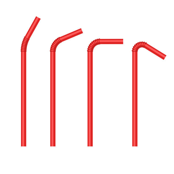 Red Drinking Straws. Cocktail Stick Set. Vector Red Drinking Straws. Cocktail Stick Set. Vector illustration Straw stock illustrations