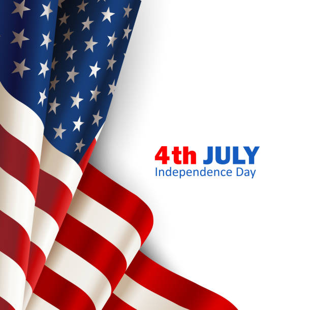 화이트에 미국 국기 - patriotism fourth of july backgrounds american flag stock illustrations