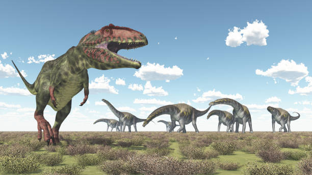 istock Giganotosaurus and Argentinosaurus 694444552