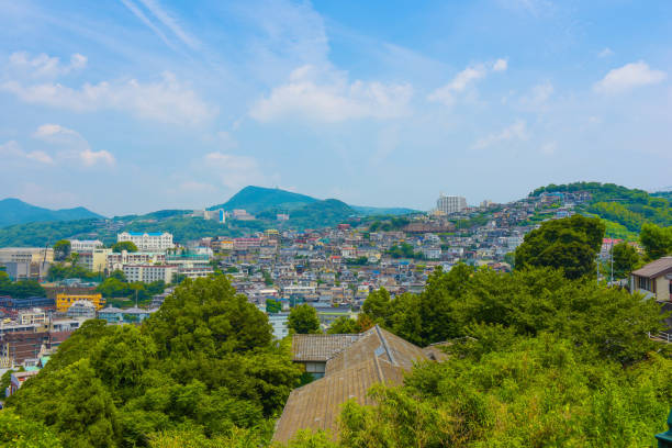 nagasaki, japan landscape nagasaki, japan landscape .  huis ten bosch stock pictures, royalty-free photos & images