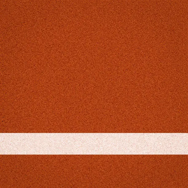 Tennis clay court with white line