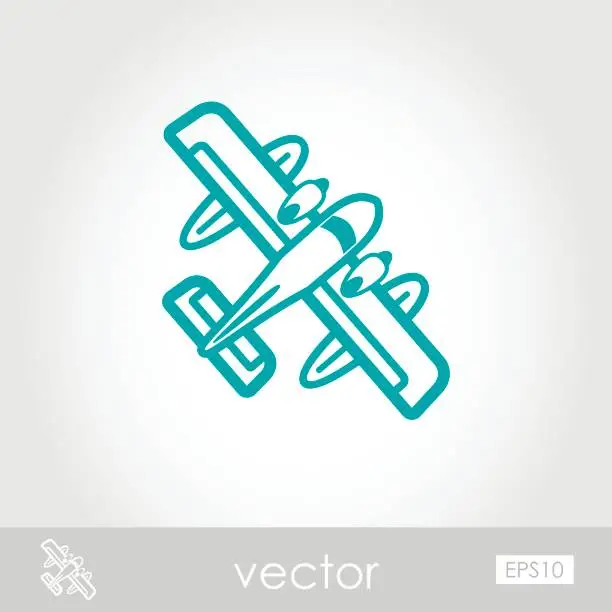 Vector illustration of Hydroplane outline icon. Summer. Vacation