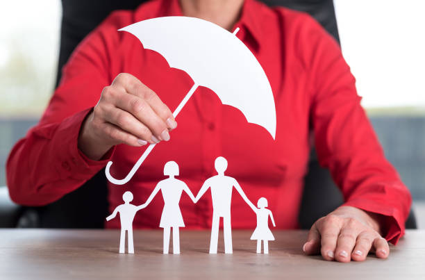 istock Concept of insured family 694454086