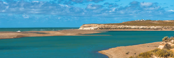 Ocean cost landscape of Valdes, Patagonia, Argentina Ocean cost landscape of Valdes, Patagonia, Argentina, Autumn punta tombo stock pictures, royalty-free photos & images