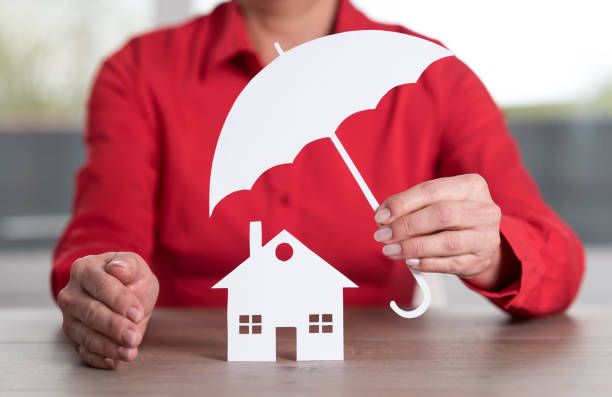 istock Concept of insured house 694455084
