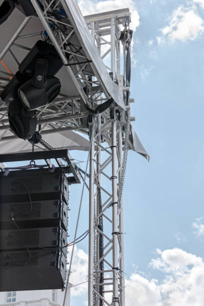 istock outdoor stage with spotlight system and sound equipment 694457292