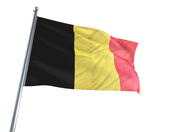 istock Belgium Flag waving on a white background 694458028