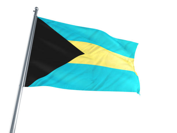 istock Bahamas Flag waving on a white background 694458050