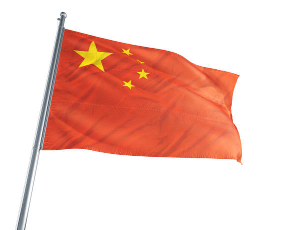 istock China Flag waving on a white background 694458080