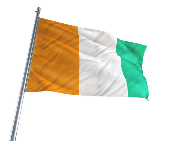 istock Cote D Ivoire Flag waving on a white background 694458096