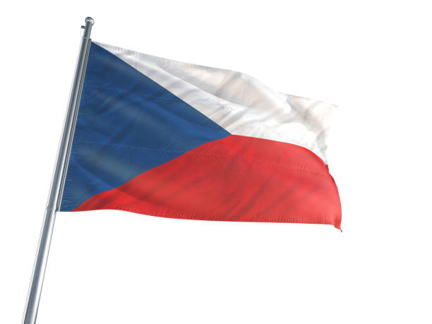 istock Czech Republic Flag waving on a white background 694458108