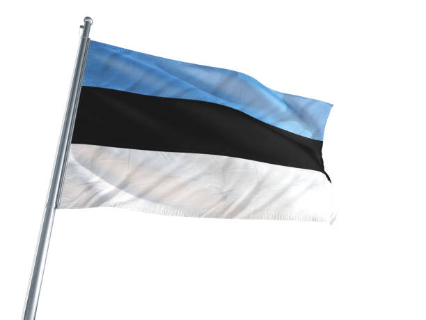istock Estonia Flag waving on a white background 694458144