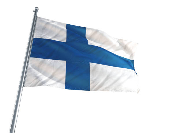 istock Finland Flag waving on a white background 694458156