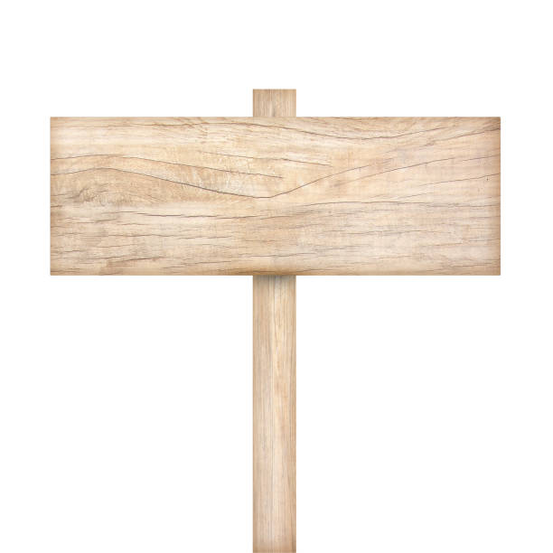 istock Wooden sign isolated on white 694458206