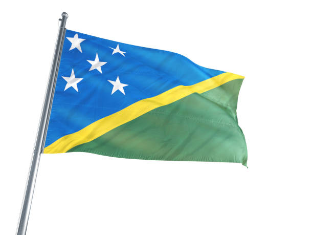 istock Solomon Islands flag waving 694474496