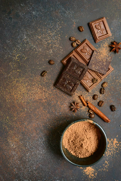 istock Milk and bitter chocolate with cocoa and spices 694475636