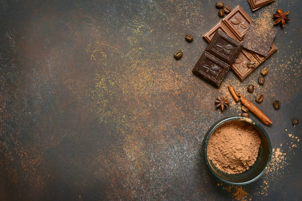 istock Milk and bitter chocolate with cocoa and spices 694477724