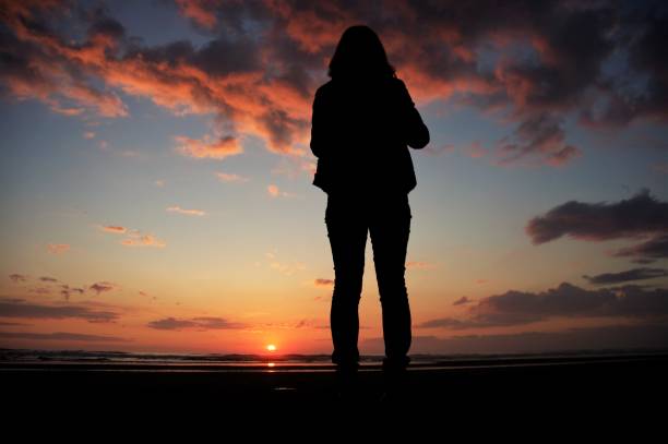 istock Watching the sunset at the beach 694478436