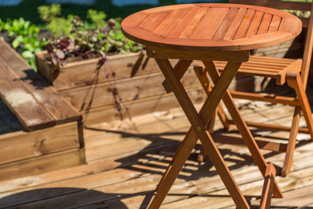 istock Garden Wooden Table 694482414