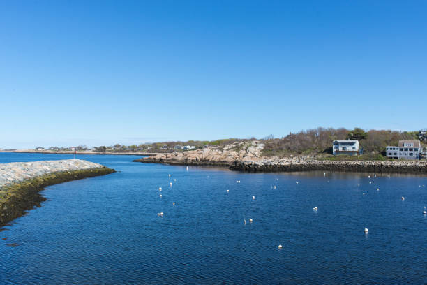 istock Rockport Harbor  with blue and clean sky 694489280