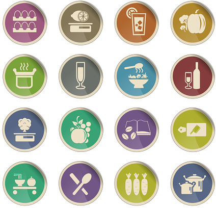 food and kitchen vector icons for user interface design