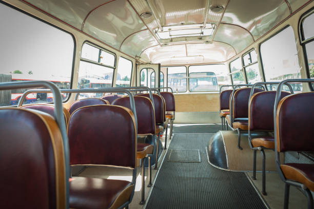 istock Historically bus in the depot, transport from eighty years 694492524