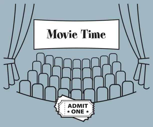 Vector illustration of Movie Time Theater