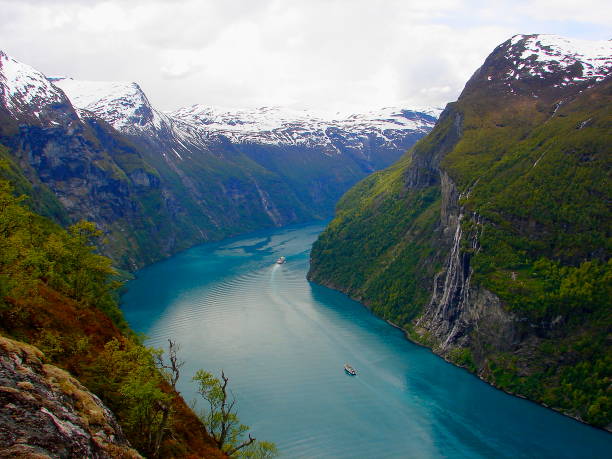 istock Seven Sisters Waterfall from Norway impressive GeirangerFjord from above, Norwegian dramatic landscape, Scandinavia – Nordic Countries 694518036